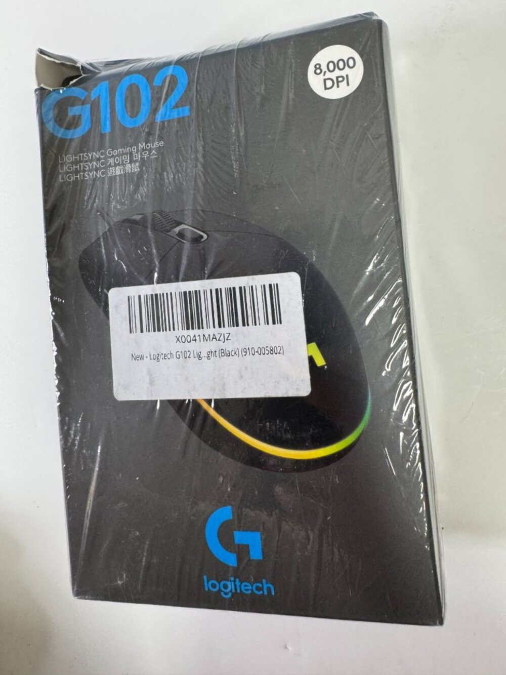 Logitech G102 Lightsync Gaming Mouse 8000 DPI Adjustable RGB Lighting Black